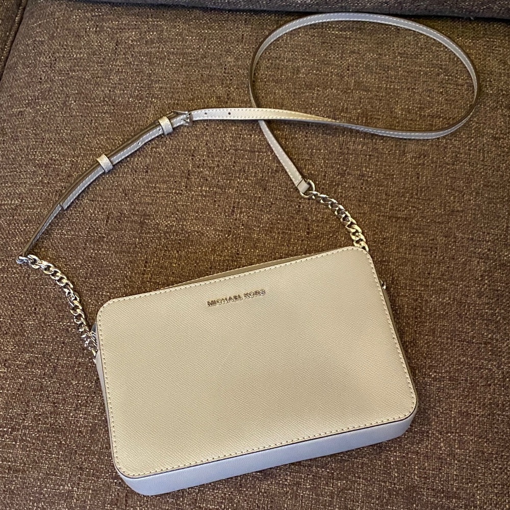 Michael Kors Gray Crossbody Bag with Chain Strap